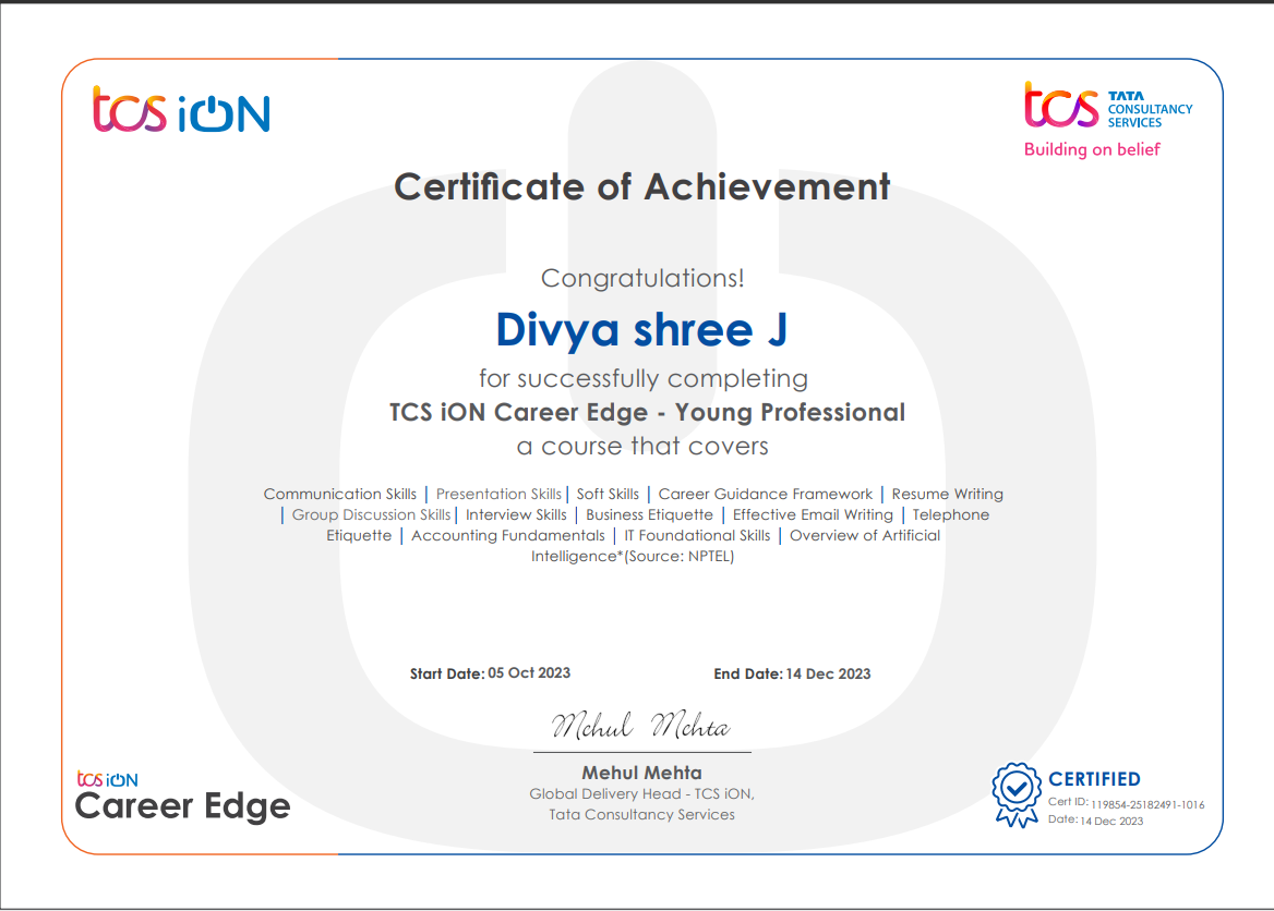 Certificate 1